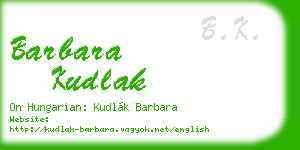 barbara kudlak business card