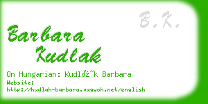 barbara kudlak business card